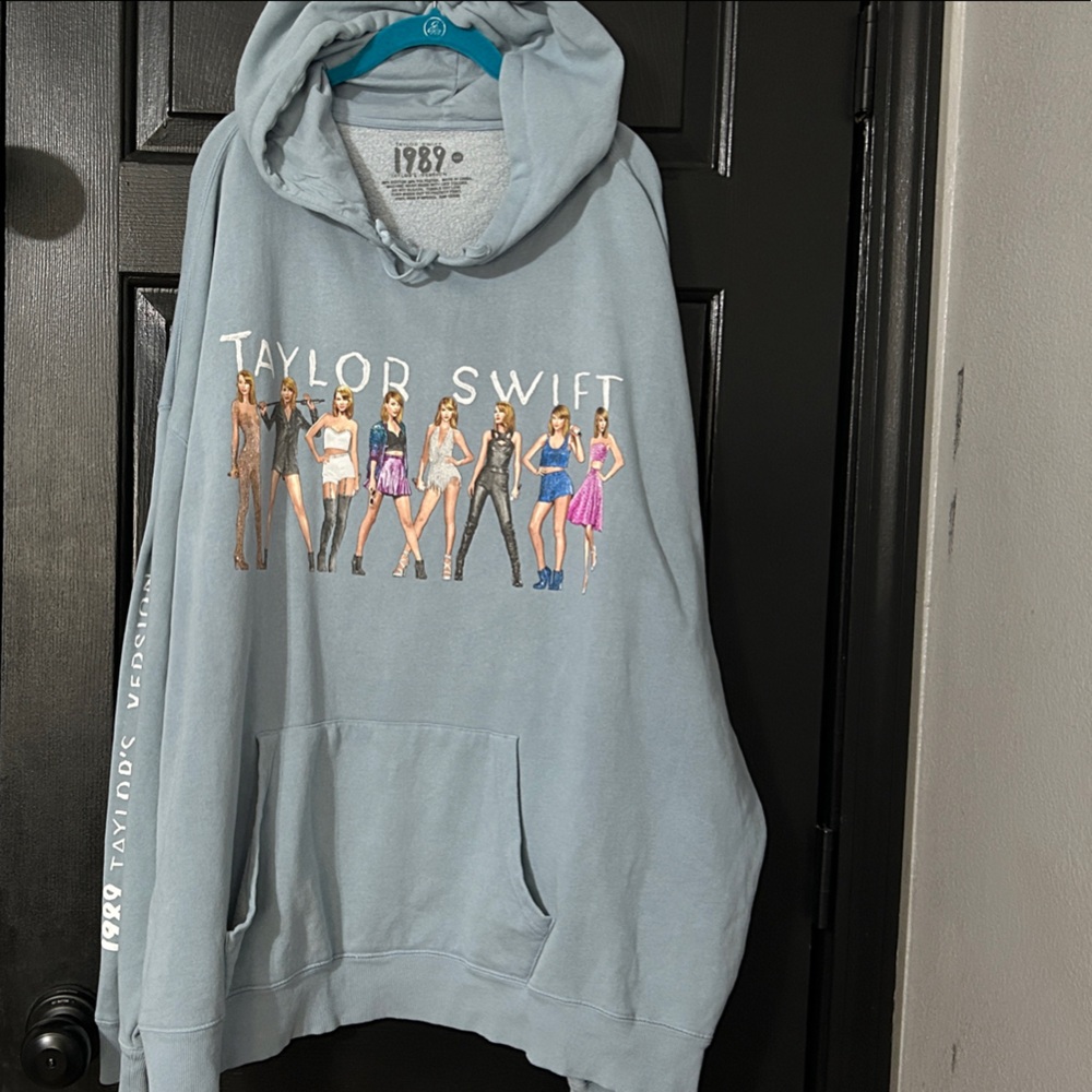 Taylor Swift Blue Hoodie with Graphic Design
